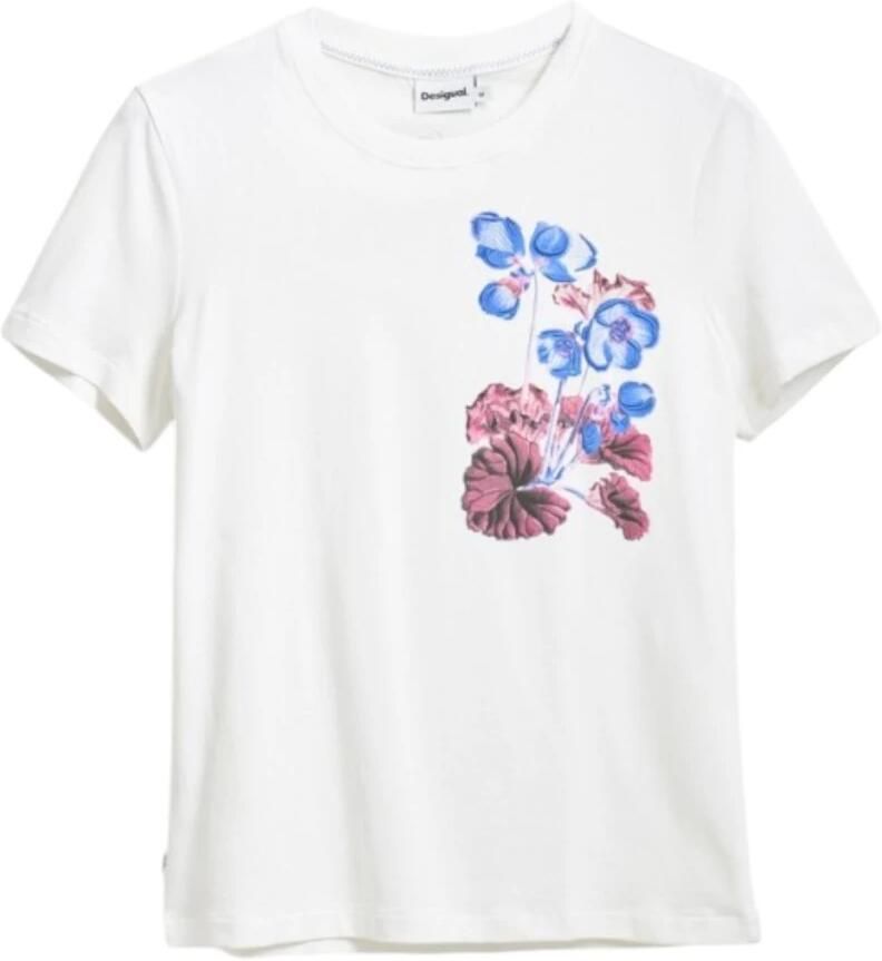 Desigual Stijlvol Bedrukt T-shirt voor Vrouwen White Dames - Foto 3