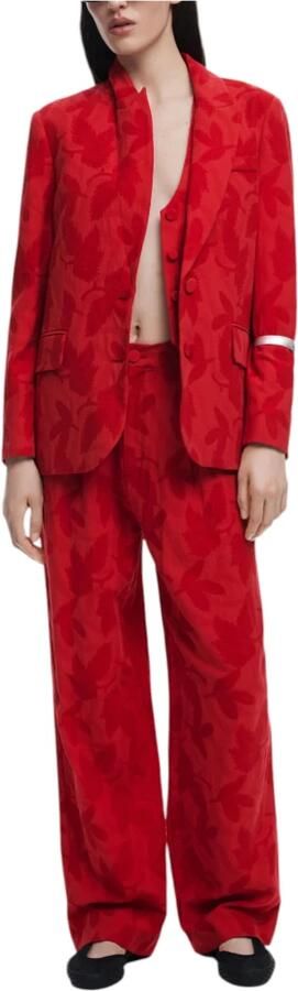 Desigual Rode Geknoopte Blazer Lente Zomer Vrouwen Red Dames - Foto 6