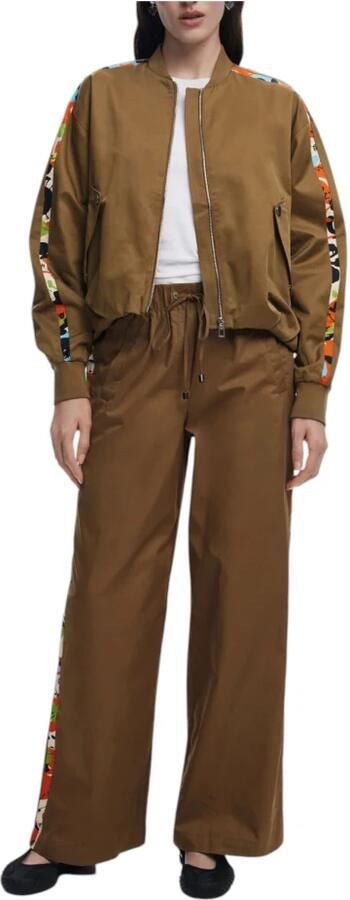 Desigual Print Mandarin Kraag Rits Jas Vrouwen Brown Dames - Foto 6