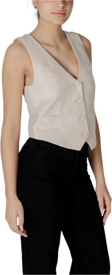 Desigual Stijlvolle Damesvest Katoenmix Beige Dames - Foto 3