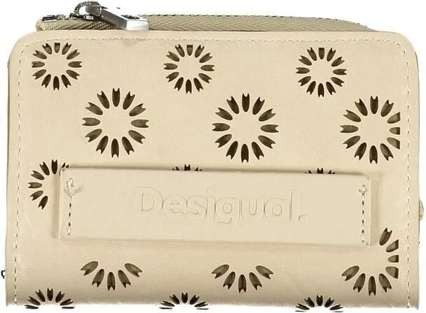Desigual Bedrukte ritssluiting portemonnee met binnenzakken Beige Dames - Foto 3