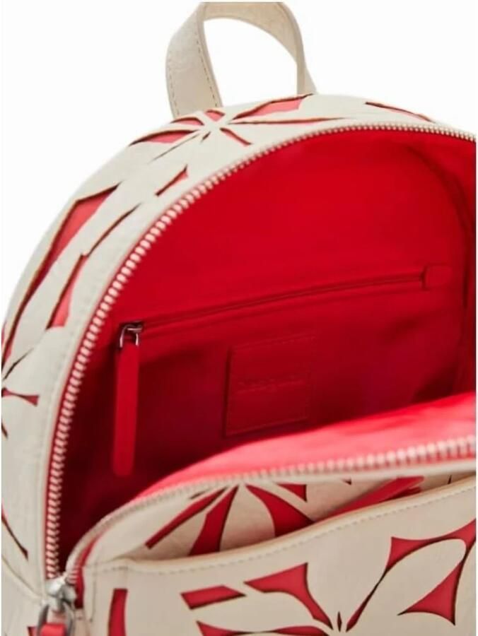 Desigual Witte Polyethyleen Rugzak met Meerdere Compartimenten Multicolor Dames