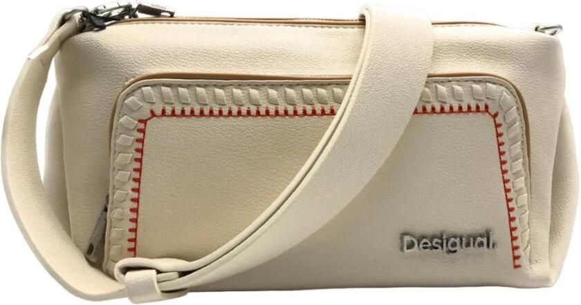 Desigual Witte Polyethyleen Handtas met Meerdere Zakken Beige Dames - Foto 5