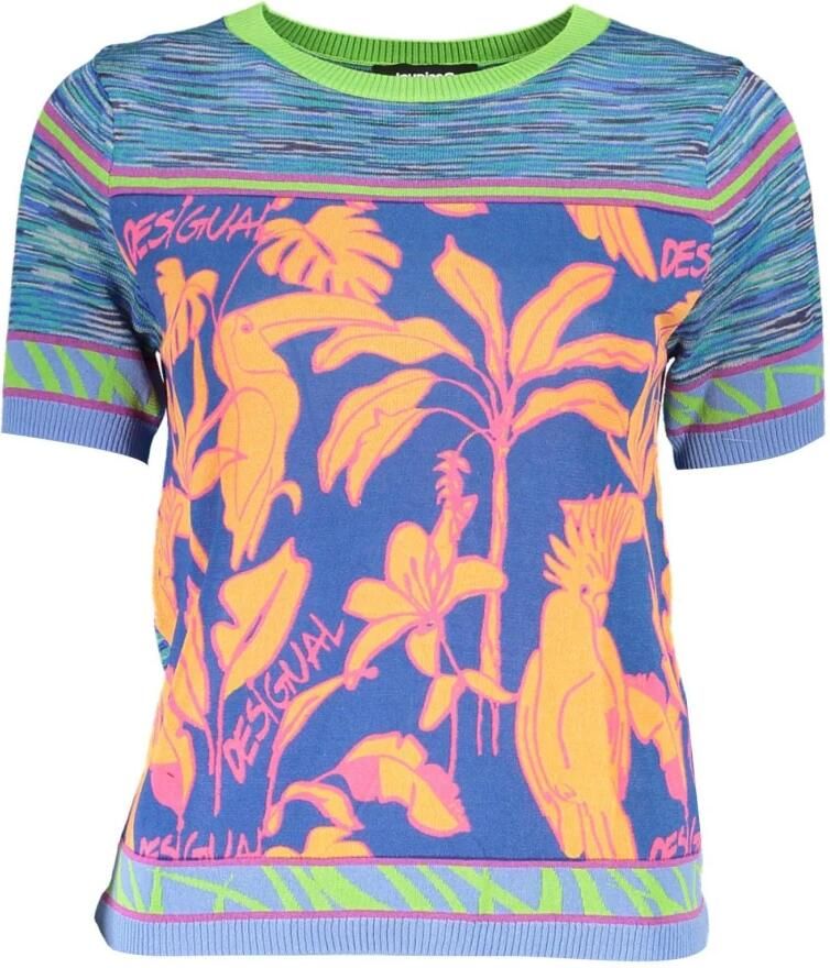 Desigual Stijlvol Lichtblauw Sweater met Contrastdetails Multicolor Dames - Foto 2