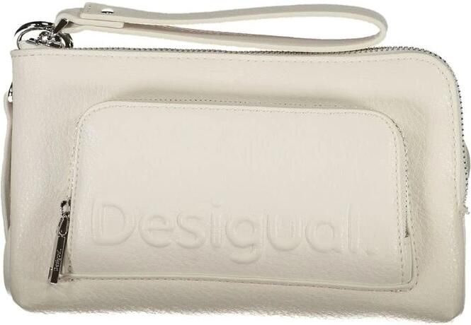 Desigual Witte Mini Leren Schoudertas met Ritssluiting White Dames - Foto 3
