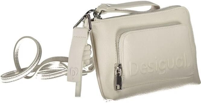 Desigual Witte Mini Leren Schoudertas met Ritssluiting White Dames - Foto 2