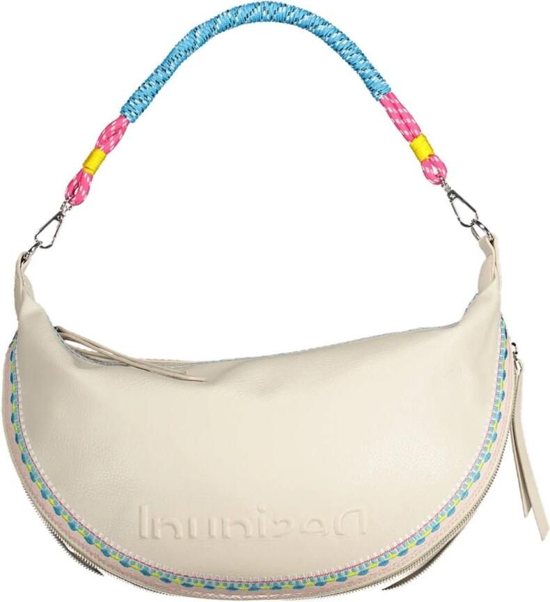 Desigual Witte Polyurethaan Handtas met Afneembare Schouderriem Wit Dames