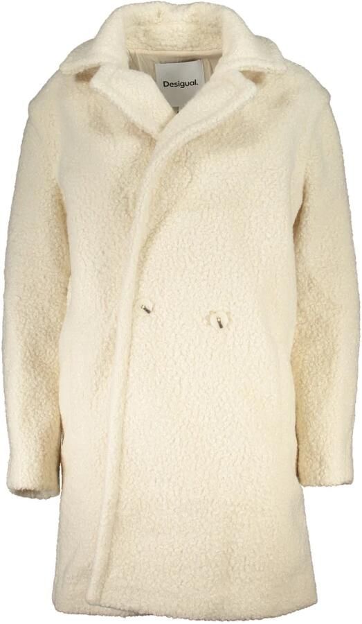 Desigual Elegante witte mantel met lange mouwen White Dames