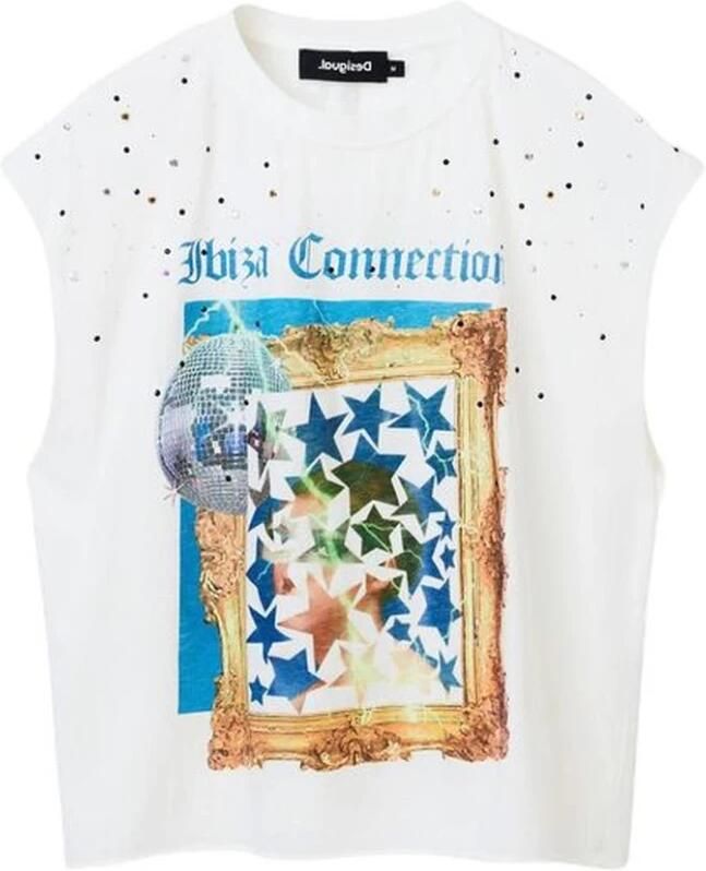 Desigual Katoenen Dames T-Shirt Lente Zomer Collectie White Dames - Foto 3