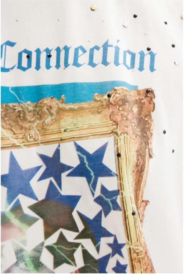 Desigual Katoenen Dames T-Shirt Lente Zomer Collectie White Dames - Foto 2