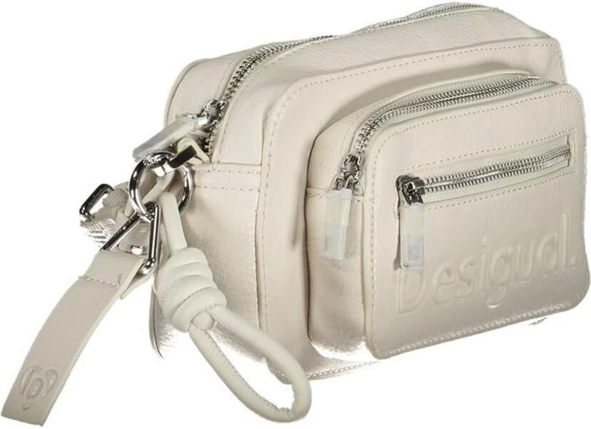 Desigual Witte Polyethyleen Handtas met Meerdere Zakken White Dames