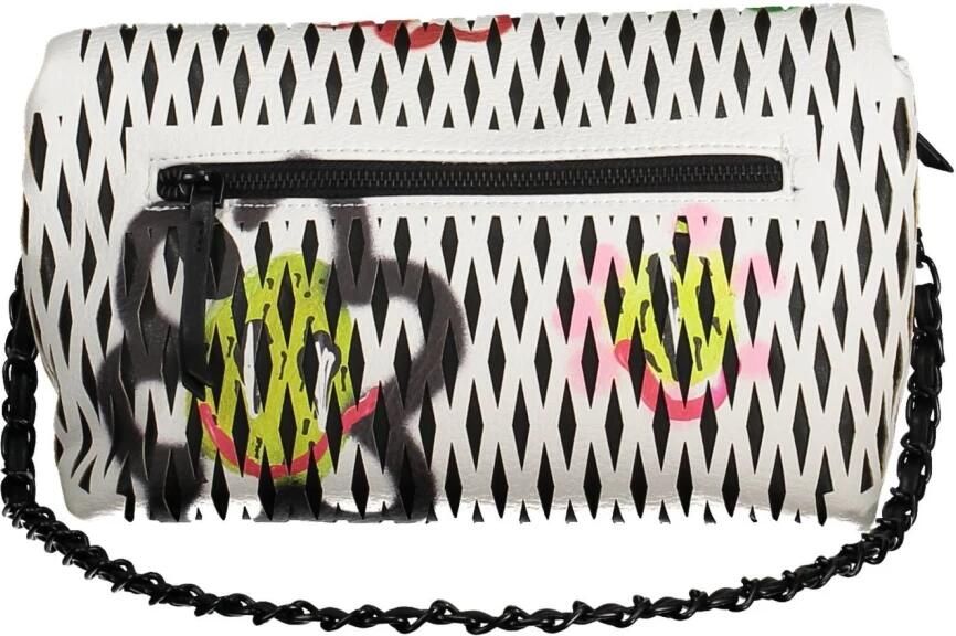 Desigual Witte Polyurethaan Handtas met Verstelbare Schouderband Multicolor Dames
