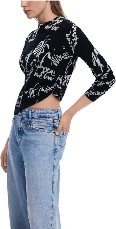 Desigual Zwart Bedrukte Lange Mouw Gebreide kleding Black Dames