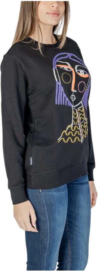 Desigual Zwart Bedrukte Sweatshirt Ronde Hals Black Dames