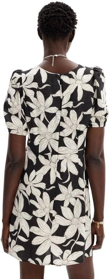 Desigual Zwart Viscose Jurk met Korte Mouwen Black Dames - Foto 2