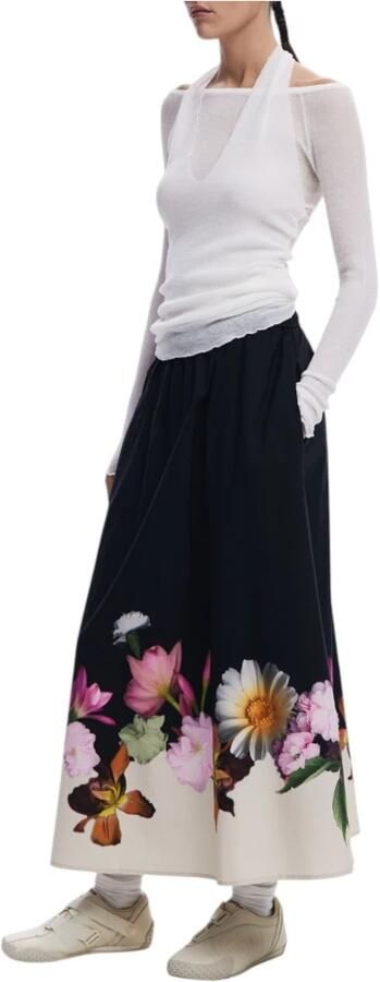 Desigual Lange katoenen rokken voor vrouwen Black Dames - Foto 2