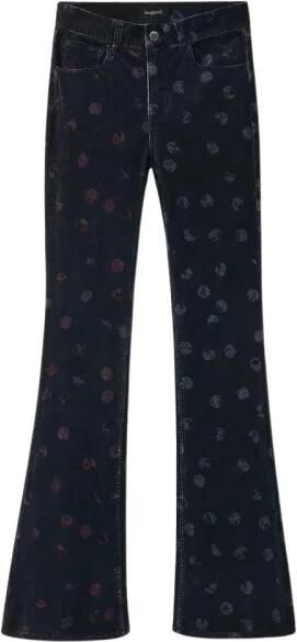 Desigual Bedrukte Zwarte Jeans met Ritssluiting en Knoopsluiting Black Dames - Foto 5