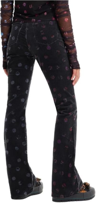 Desigual Bedrukte Zwarte Jeans met Ritssluiting en Knoopsluiting Black Dames - Foto 4