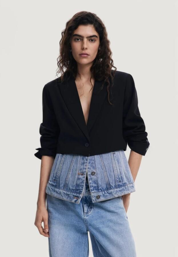 Desigual Zwarte Button-Up Jas Lente Zomer Vrouwen Black Dames - Foto 3