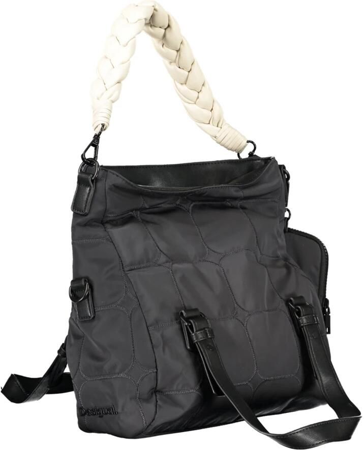 Desigual Zwarte dames tas met afneembare schouderband en verstelbare crossbody band Black Dames