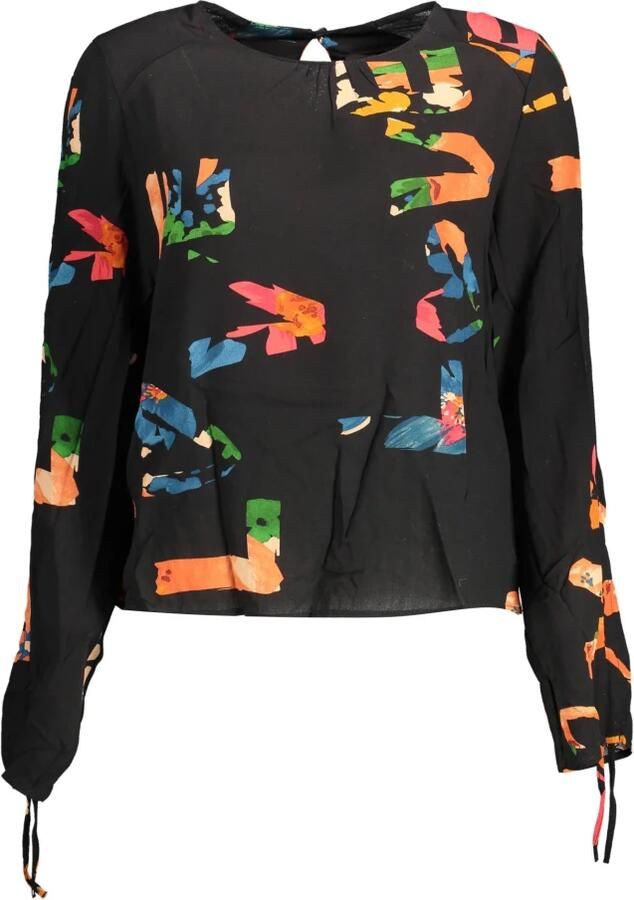 Desigual Elegant Zwart Shirt met Gerimpelde Mouwen Multicolor Dames - Foto 2