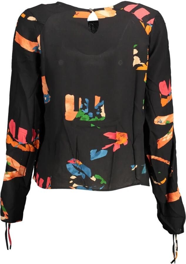 Desigual Elegant Zwart Shirt met Gerimpelde Mouwen Multicolor Dames - Foto 3
