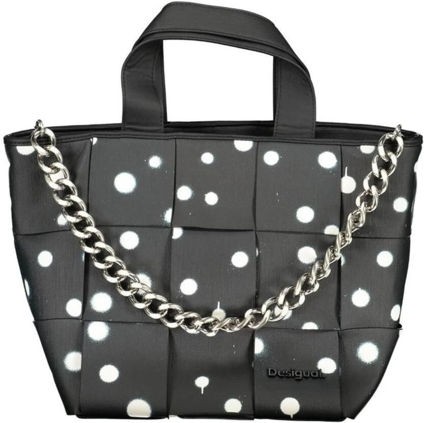 Desigual Zwarte Polyethyleen Schoudertas met Kettinghandvat Black Dames - Foto 2