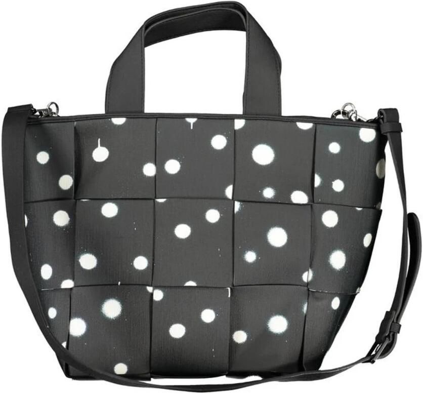 Desigual Zwarte Polyethyleen Schoudertas met Kettinghandvat Black Dames