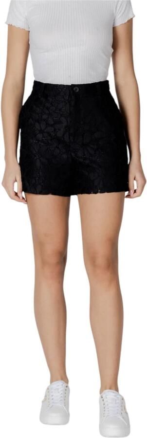 Desigual Zwarte Rits Knoop Shorts Lente Zomer Vrouwen Black Dames - Foto 3