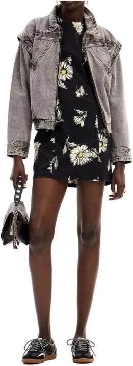 Desigual Zwarte Viscose Korte Jurk Black Dames - Foto 4