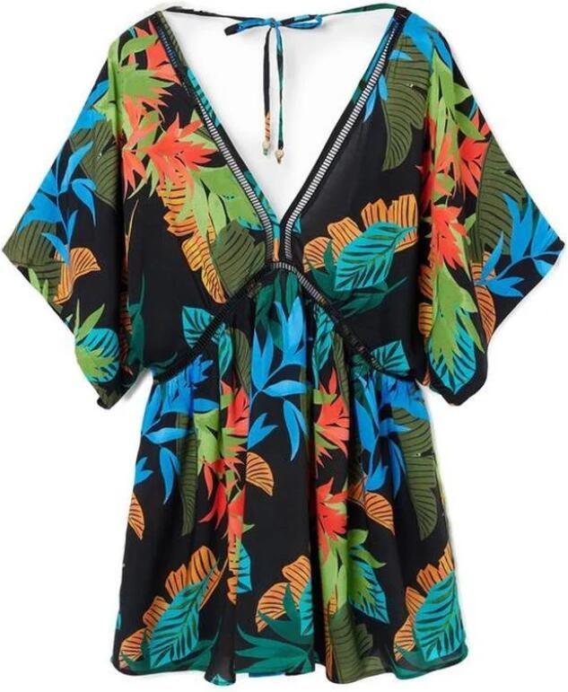 Desigual Zwarte Viscose Korte Jurk voor de Zomer Multicolor Dames - Foto 5