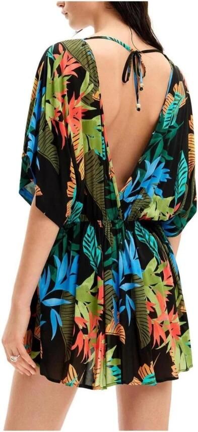 Desigual Zwarte Viscose Korte Jurk voor de Zomer Multicolor Dames - Foto 4