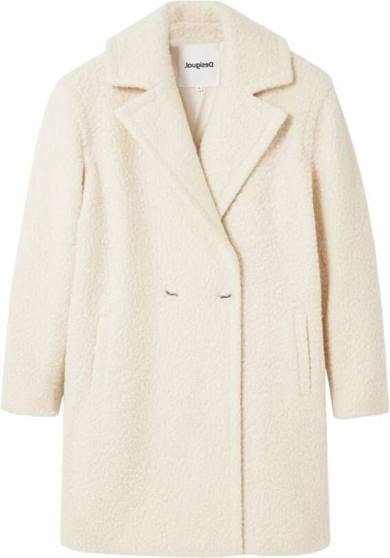 Desigual Elegante witte mantel met lange mouwen White Dames