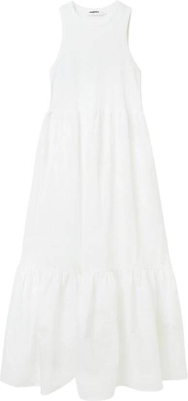 Desigual Mouwloze witte jurk voor vrouwen White Dames