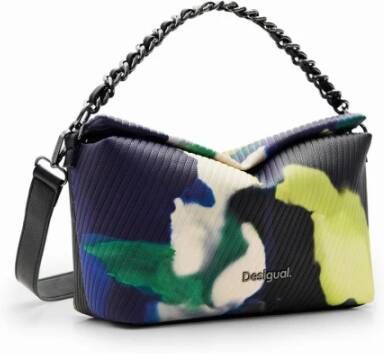 Desigual Zwarte Polyethyleen Handtas met Afneembare Ketting Multicolor Dames