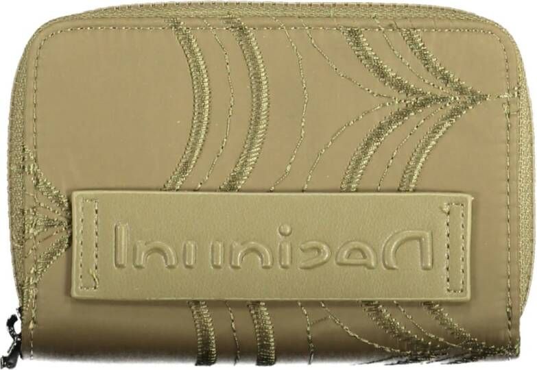 Desigual Groene Polyester Portemonnee met 5 Compartimenten en Ritssluiting Groen Dames