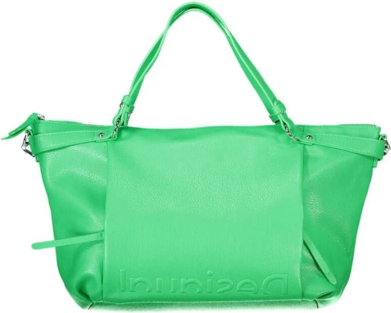 Desigual Groene Polyurethaan Handtas met Meerdere Banden en Zakken Groen Dames