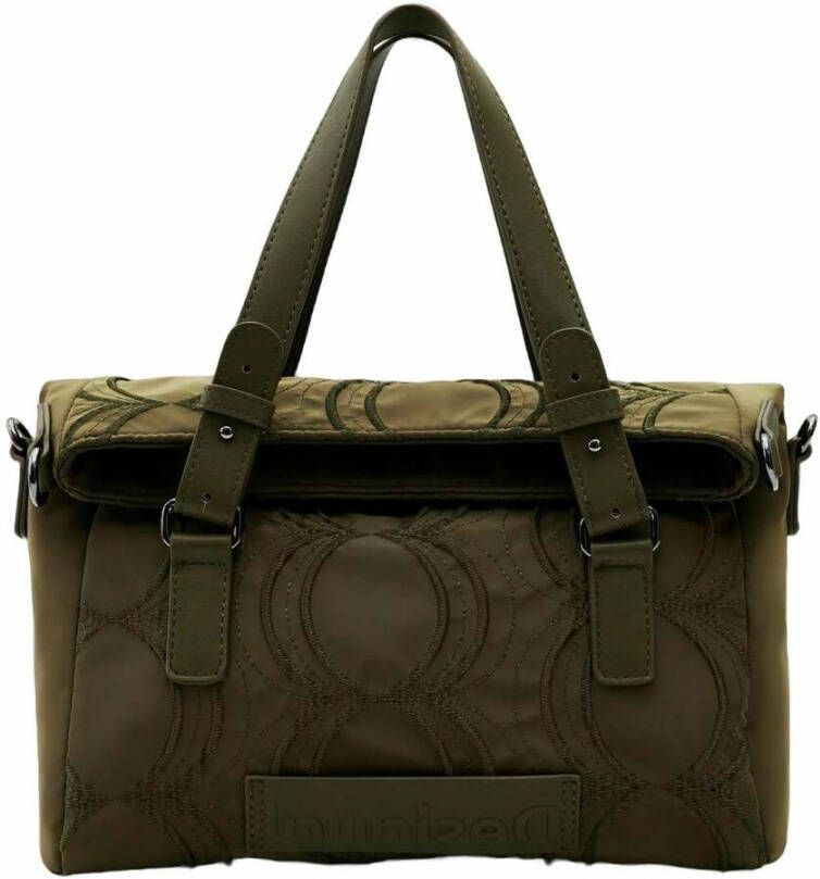 Desigual Groene Polyester Handtas met Borduurwerk Green Dames