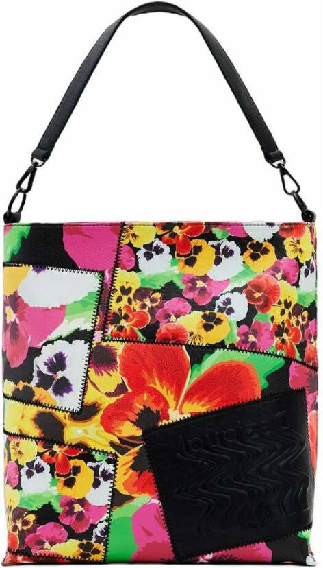 Desigual Zwarte dames schoudertas met afneembaar handvat en verstelbare band Multicolor Dames - Foto 4