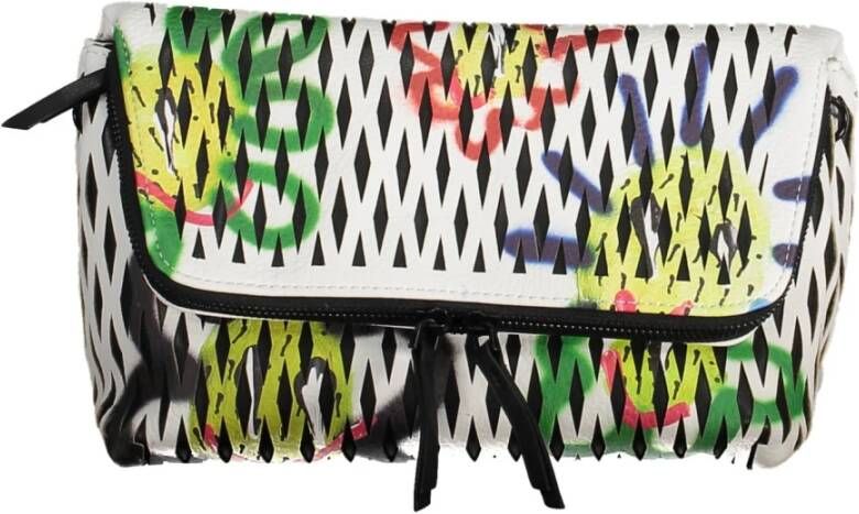 Desigual Witte Polyurethaan Handtas met Verstelbare Schouderband Multicolor Dames