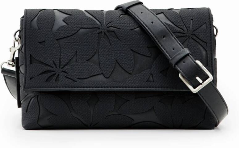 Desigual Zwarte Polyethyleen Schoudertas met Contrastdetails Black Dames - Foto 2