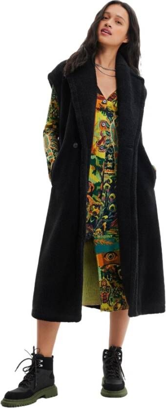Desigual Zwarte Mouwloze Jas voor Vrouwen Black Dames