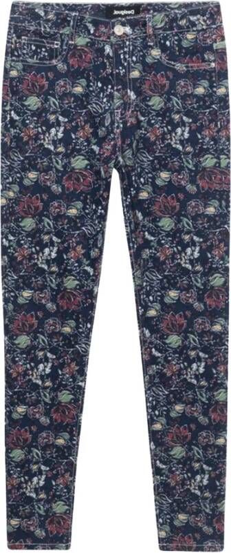 Desigual Blauwe Geometrische Patroon Jeans Multicolor Dames