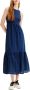 Desigual maxi jurk met volant donkerblauw - Thumbnail 2