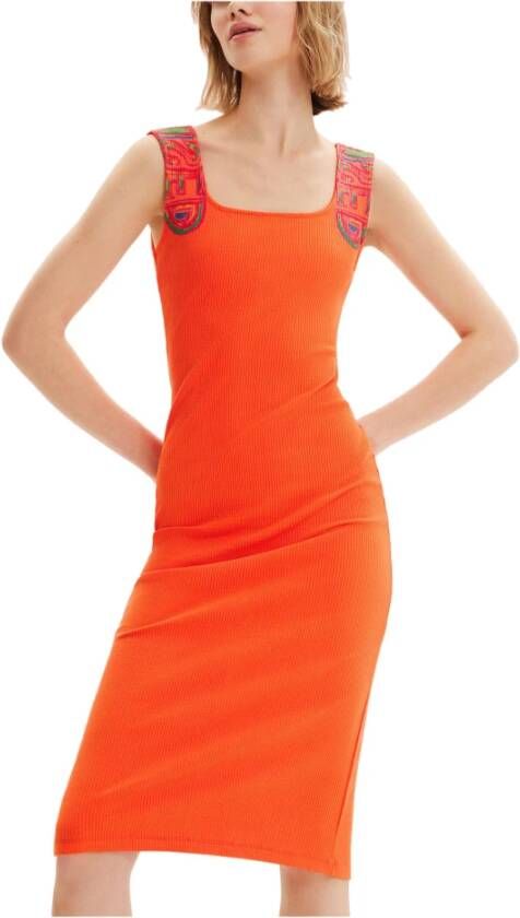 Desigual Midi Dresses Oranje Dames