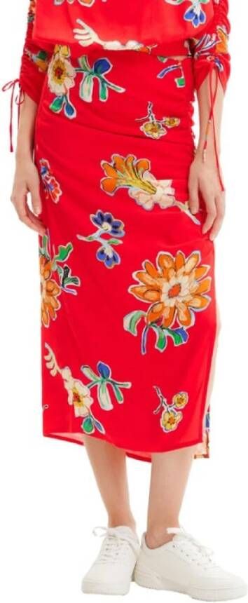 Desigual Midi Skirts Rood Dames