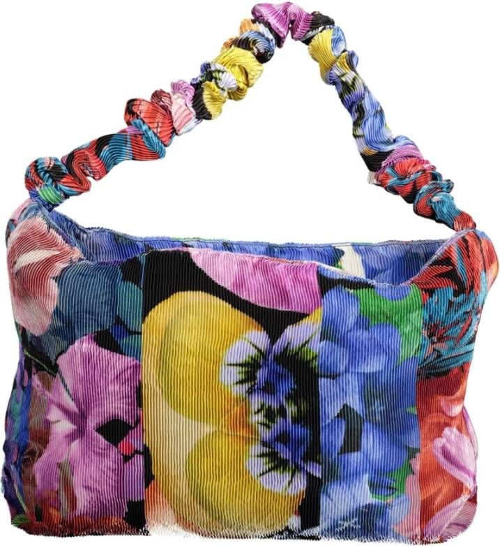Desigual Paarse Katoenen Handtas met Schouderhengsel en Ritssluiting Paars Dames