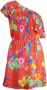 Desigual Korte Rode One-Shoulder Jurk met Elastische Taille Multicolor Dames - Thumbnail 1