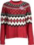 Desigual Rode Polyester Trui met Contrasterende Details Multicolor Dames - Thumbnail 2
