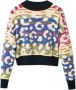 Desigual Blauwe Polyester Trui Lange Mouwen Ronde Hals Contrasterende Details Blauw Dames - Thumbnail 5